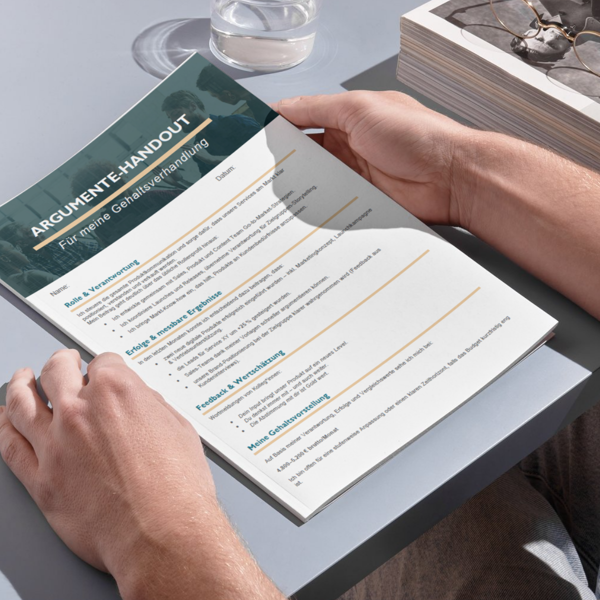 Beispiel für ein Handout während des Gehaltsgesprächs Beispiel für ein Handout während des Gehaltsgesprächs
