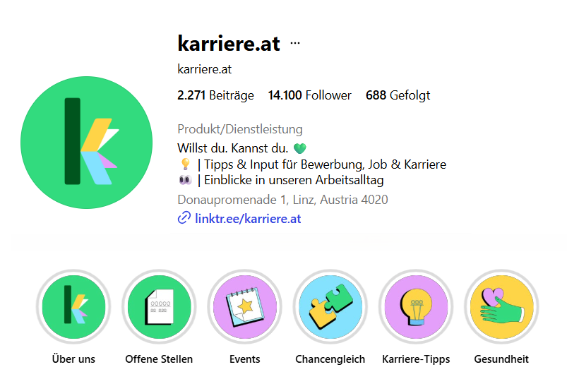 Karriere at Instagram Bio