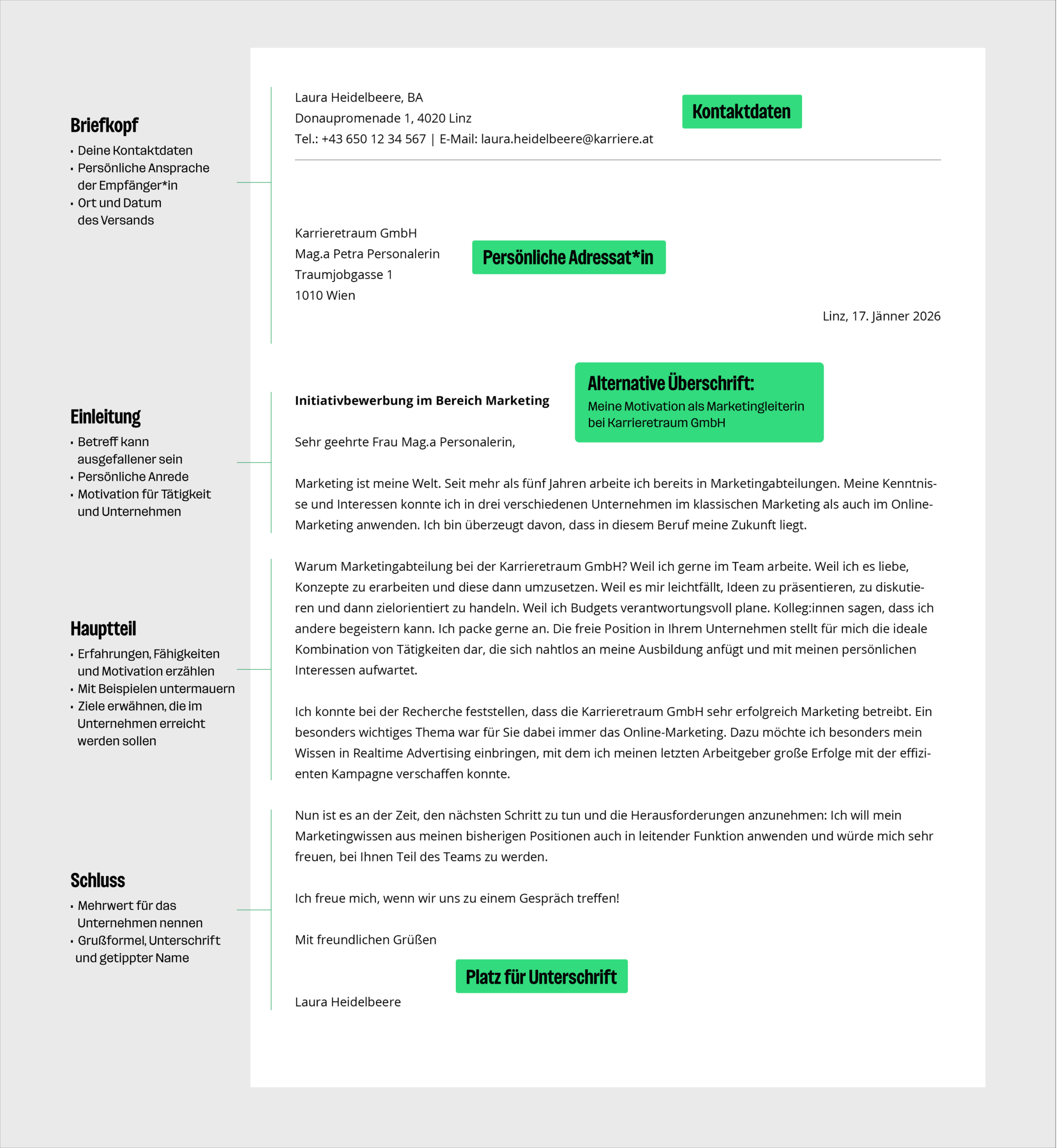 Anschreiben in der Initiativbewerbung