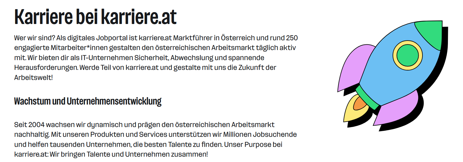 Screenshot ueber karriere at