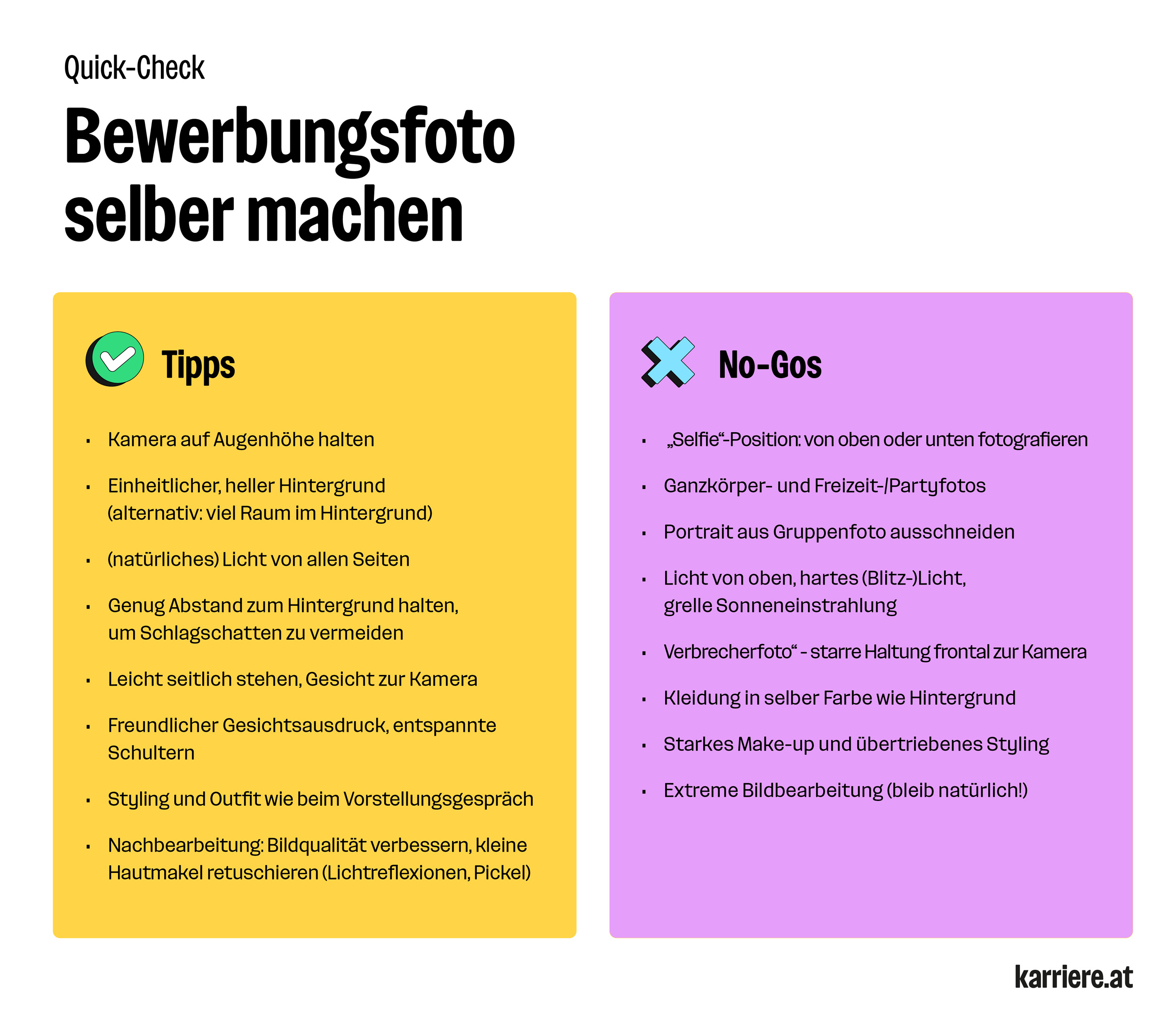 Checkliste Bewerbungsfoto