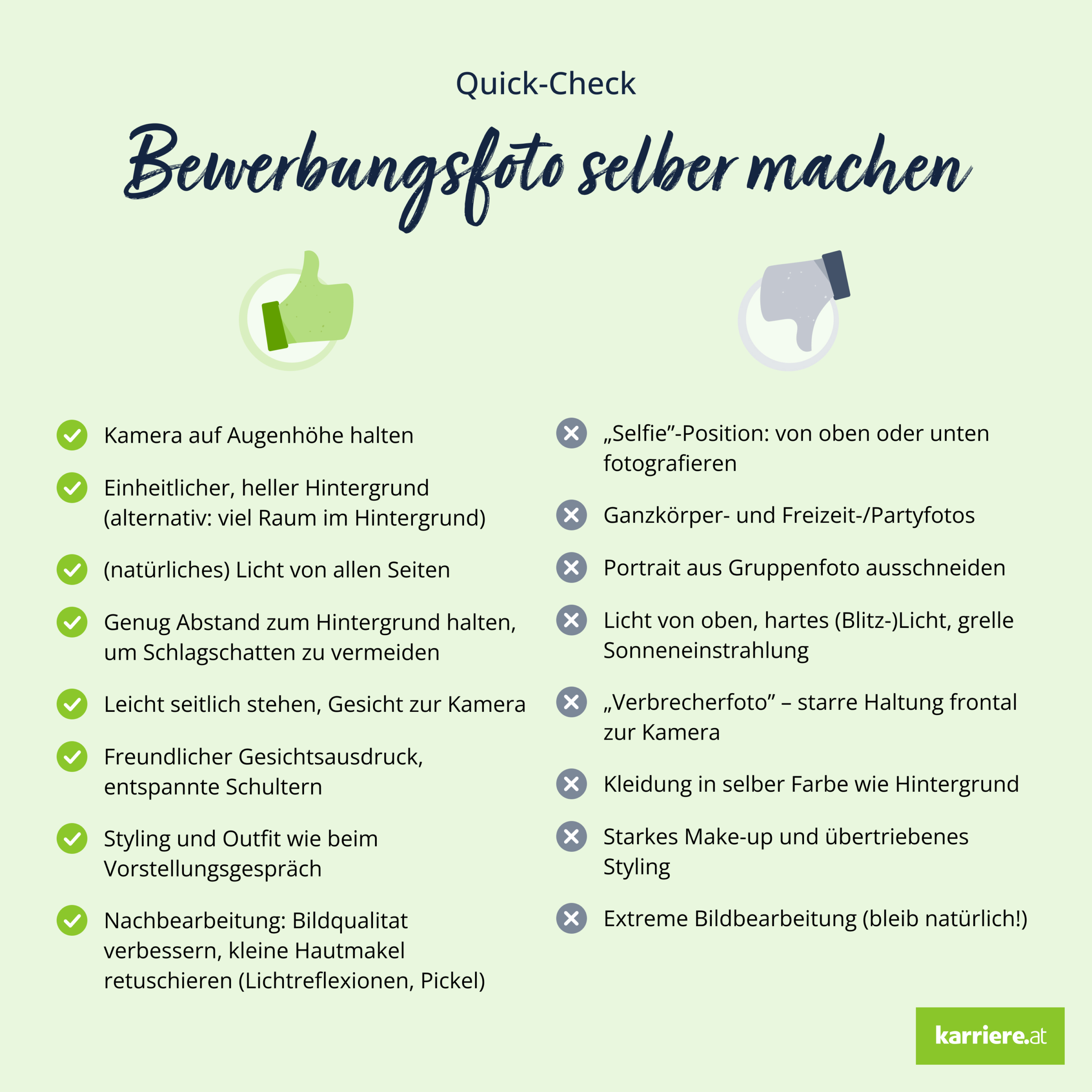 Checkliste Bewerbungsfoto